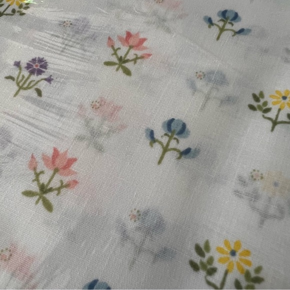Vintage Decorator Craft Sheeting Fabric White Floral - Picture 3 of 3